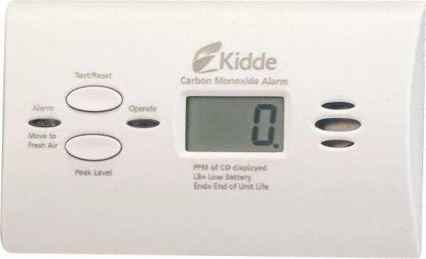Kidde - CO Alarm - 85 dB Decibel Rating, AA Battery Included, Wall or Ceiling Mount, Electrochemical Sensor - Apex Tool & Supply