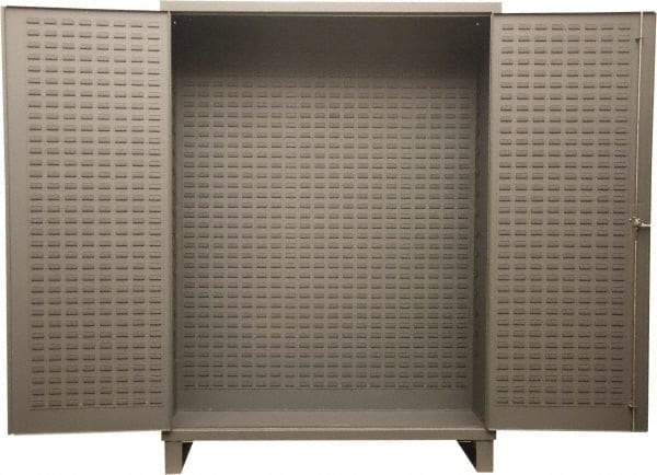 Durham - Locking Storage Cabinet - Steel, 72" Wide x 24" Deep x 84" High, Gray - Apex Tool & Supply
