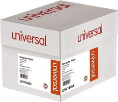 UNIVERSAL - 14-7/8" x 11" White & Green Computer Paper - Use with Tractor-Feed Printers - Apex Tool & Supply