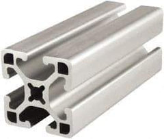 80/20 Inc. - 145 Inches Long x 1-1/2 Inches Wide x 1-1/2 Inches High, T Slotted Aluminum Extrusion - 0.877 Square Inches, Clear Anodized Finish - Apex Tool & Supply