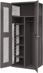Durham - 5 Shelf Locking Storage Cabinet - Steel, 36" Wide x 24" Deep x 84" High, Gray - Apex Tool & Supply