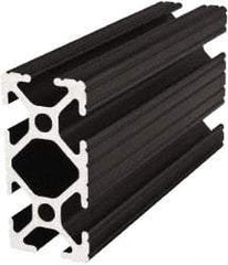 80/20 Inc. - 72 Inches Long x 1 Inch Wide x 2 Inches High, T Slotted Aluminum Extrusion - 0.7914 Square Inches, Black Anodized Finish - Apex Tool & Supply