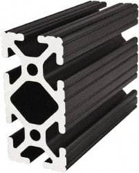 80/20 Inc. - 145 Inches Long x 1-1/2 Inches Wide x 3 Inches High, T Slotted Aluminum Extrusion - 2.0798 Square Inches, Black Anodized Finish - Apex Tool & Supply