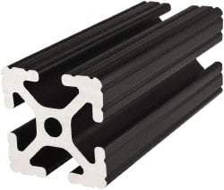 80/20 Inc. - 145 Inches Long x 1-1/2 Inches Wide x 1-1/2 Inches High, T Slotted Aluminum Extrusion - 1.154 Square Inches, Black Anodized Finish - Apex Tool & Supply