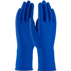 ‎62-327/XL Disposable Gloves - Ambi-Thix Indust Grade Disposable Latex - Blue 13 Mil Powdered - Text. - Exact Industrial Supply