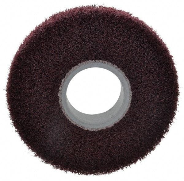 3M - 6" Diam Aluminum Oxide Finishing Flap Wheel - 2" Hole, 1" Wide, Density 5, Nonwoven, Medium Grade, 3,400 Max RPM - Apex Tool & Supply