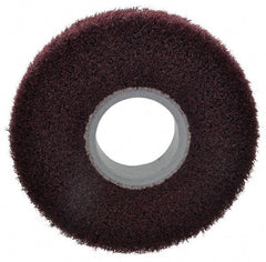 3M - 6" Diam Aluminum Oxide Finishing Flap Wheel - 2" Hole, 1" Wide, Density 5, Nonwoven, Medium Grade, 3,400 Max RPM - Apex Tool & Supply