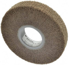 3M - 6" Diam Aluminum Oxide Cutting, Polishing Flap Wheel - 2" Hole, 1" Wide, Density 5, Nonwoven, Medium Grade, 4,000 Max RPM - Apex Tool & Supply