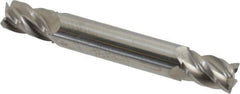 Accupro - 9mm, 14mm LOC, 10mm Shank Diam, 2-3/4" OAL, 4 Flute, Solid Carbide Square End Mill - Double End, Uncoated, Spiral Flute, 40° Helix, Centercutting, Right Hand Cut, Right Hand Flute - Apex Tool & Supply
