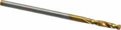 Guhring - #50 130° Parabolic Flute Cobalt Screw Machine Drill Bit - TiN Finish, Right Hand Cut, 11mm Flute Length, 36mm OAL, Standard Point, Straight Shank - Apex Tool & Supply