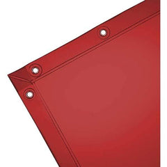 Wilson Industries - 6' High x 8' Wide x 14mm Thick Vinyl Welding Curtain - Orange, Grommet - Apex Tool & Supply