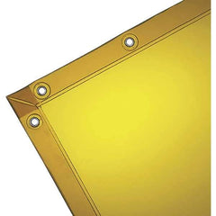 Wilson Industries - 6' High x 8' Wide x 14mm Thick Vinyl Welding Curtain - Gold, Grommet - Apex Tool & Supply