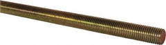 Value Collection - 1-8 UNC (Coarse), 6' Long, Alloy Steel Threaded Rod - Yellow Zinc-Plated Finish, Right Hand Thread - Apex Tool & Supply