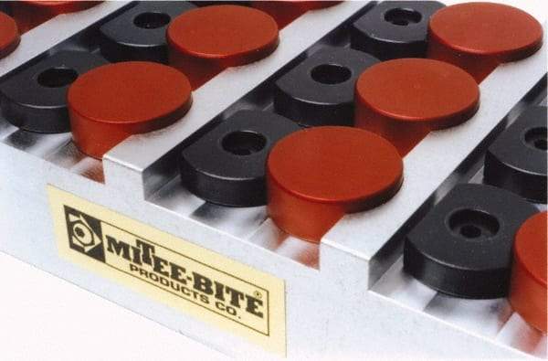 Mitee-Bite - 3/8" Mild Steel Hex, 5/8-11 Stud Thread, Symmetrical Hex Clamp - 35/64" Hex Height, 6,000 Lb Holding Force, Mild Steel Stud, 1-1/8" Long Thread, 100 Ft/Lb Torque, 4 Clamps - Apex Tool & Supply