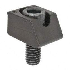 Mitee-Bite - 3/8-16 Screw Thread, 1" Wide x 1/4" High, Serrated Steel Standard Style Screw Mount Toe Clamp - 6,000 Lb Holding Force, 360" Lb Torque, 30 Lb Ft Torque, 23/32" Long Extension, 0.05" Throw, 4 Clamps in Package - Apex Tool & Supply
