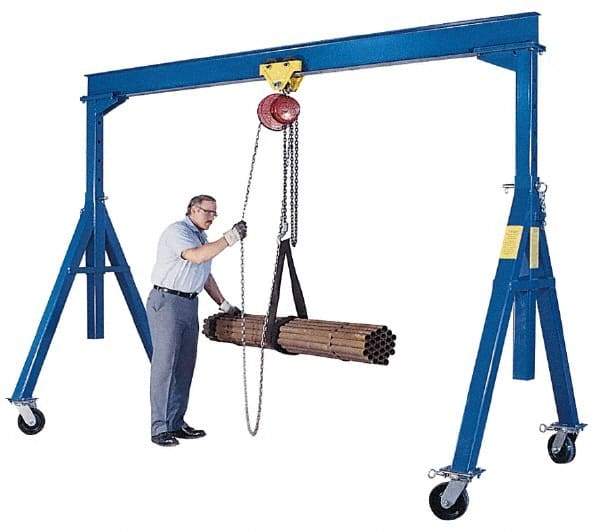 Vestil - 6,000 Lb Load Capacity, Steel Gantry Crane - 15' Span - Apex Tool & Supply