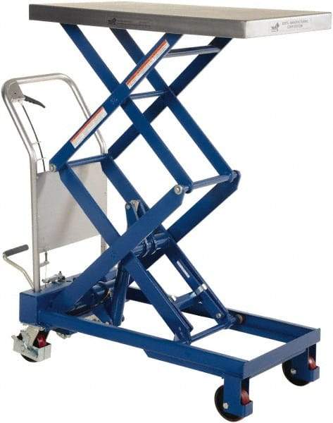 Vestil - 2,000 Lb Capacity Hydraulic Scissor Elevating Cart - 15" Lift Height, 40" Platform Length x 20" Platform Width - Apex Tool & Supply