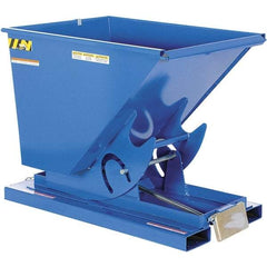 Vestil - 6,000 Lb Load Capacity, 0.5 Cu Yd, Steel Self-Dumping Hopper - 33-1/2" Wide x 52" Long x 38-1/2" High, Powder Coat Blue - Apex Tool & Supply