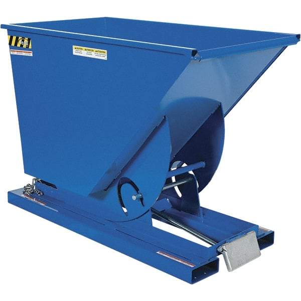 Vestil - 6,000 Lb Load Capacity, 0.75 Cu Yd, Steel Self-Dumping Hopper - 31-9/16" Wide x 61-1/8" Long x 42-3/4" High, Powder Coat Blue - Apex Tool & Supply