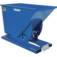 Vestil - 6,000 Lb Load Capacity, 0.75 Cu Yd, Steel Self-Dumping Hopper - 31-9/16" Wide x 61-1/8" Long x 42-3/4" High, Powder Coat Blue - Apex Tool & Supply