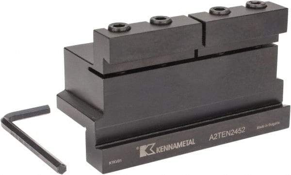 Kennametal - Tool Block Style A2TEN, 52mm Blade Height, 5.32" OAL, 80mm OAH, Indexable Cutoff Blade Tool Block - 1-1/2" Shank Height, 1-1/2" Shank Width, Reversible, Series A2 Cut-Off - Apex Tool & Supply