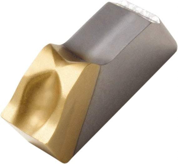 Seco - 150.1014 14 HX Grade, 0.122" Cutting Width, Carbide Cutoff Insert - 6° Left Hand Lead Angle, 0.008" Cnr Rad, TiAlN/TiN Coated, Single End - Apex Tool & Supply