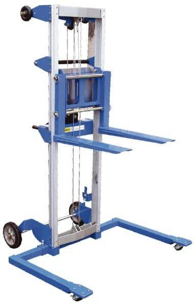 Vestil - 500 Lb Capacity, 47" Lift Height, Straddle Base Manually Operated Lift - Apex Tool & Supply