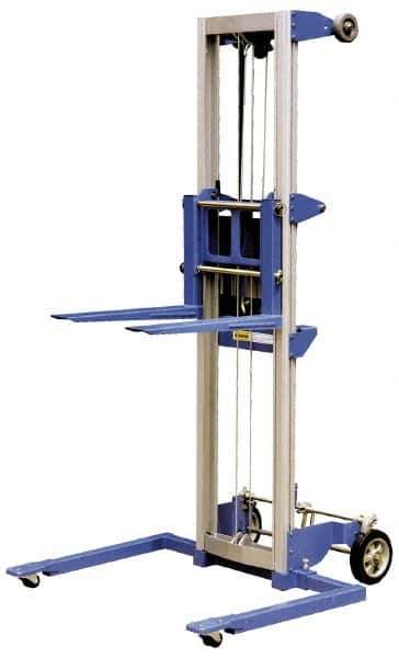 Vestil - 350 Lb Capacity, 118" Lift Height, Straddle Base Manually Operated Lift - Apex Tool & Supply