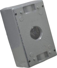Thomas & Betts - 1 Gang, (3) 3/4" Knockouts, Aluminum Rectangle Outlet Box - 4-1/2" Overall Height x 2-1/2" Overall Width x 2" Overall Depth, Weather Resistant - Apex Tool & Supply