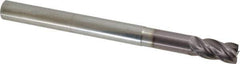 SGS - 1/2", 4 Flute, Single End, Solid Carbide, 0.03" Corner Radius End Mill - 6" OAL, Right Hand Flute, 1" LOC, Right Hand Cut, 2-1/4" Extended Reach - Apex Tool & Supply