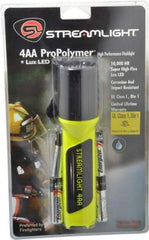Streamlight - White LED Bulb, 100 Lumens, Industrial/Tactical Flashlight - Yellow Plastic Body, 4 AA Alkaline Batteries Included - Apex Tool & Supply