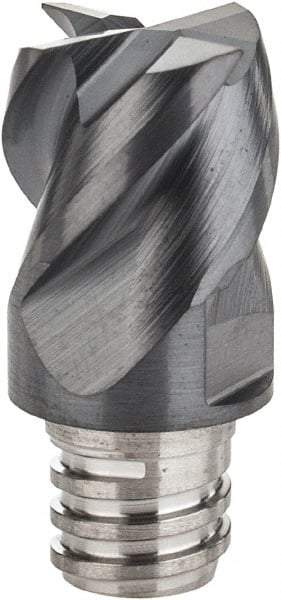 Iscar - MM EC Grade IC908 Carbide End Milling Tip Insert - TiAlN Finish, 4 Flutes, 3/8" Cutting Diam, 0.275" Depth of Cut, 0.512" Extension, 45° Helix - Apex Tool & Supply