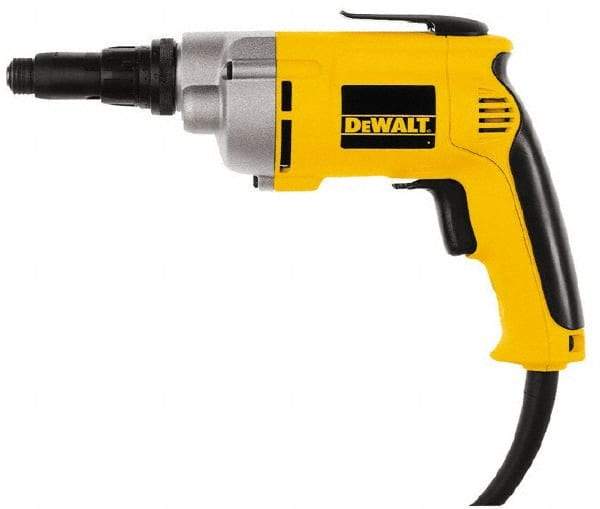 DeWALT - Pistol Grip Handle, 4,000 RPM, 81 In/Lb Torque, Electric Screwdriver - 1/4" Bit Holder, 6.3 Amps - Apex Tool & Supply