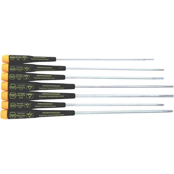 Wiha - 7 Piece Slotted & Phillips Screwdriver Set - Comes in Vinyl Pouch - Apex Tool & Supply