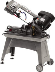 Jet - 5 x 8" Manual Horizontal Bandsaw - 1 Phase, 1/2 hp, 115 Volts, 45° Angle of Vise Rotation, Step Pulley Drive - Apex Tool & Supply