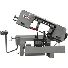 Jet - 10 x 16" Max Capacity, Semi-Automatic Variable Speed Pulley Horizontal Bandsaw - 100 to 350 SFPM Blade Speed, 115/230 Volts, 45°, 1.5 hp, 1 Phase - Apex Tool & Supply