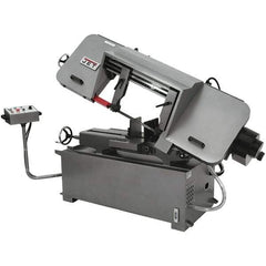 Jet - 10 x 16" Max Capacity, Semi-Automatic Variable Speed Pulley Horizontal Bandsaw - 100 to 350 SFPM Blade Speed, 230/460 Volts, 45°, 2 hp, 3 Phase - Apex Tool & Supply
