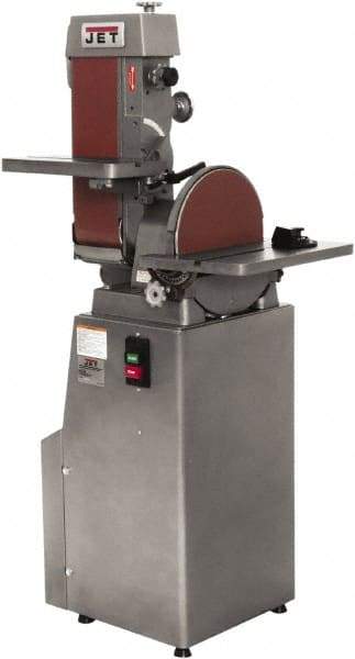 Jet - 48 Inch Long x 6 Inch Wide Belt, 12 Inch Diameter, Vertical Combination Sanding Machine - 2,850 Ft./min Belt Speed, 1-1/2 HP, Single Phase - Apex Tool & Supply