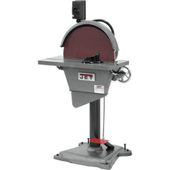 Jet - 20 Inch Diameter, 1,725 RPM, 3 Phase Disc Sanding Machine - 3 HP, 230 Volts, 27-1/2 Inch Long x 10-1/2 Inch Wide, 30 Inch Overall Length x 53 Inch Overall Height - Apex Tool & Supply