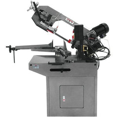 Jet - 8-3/4 x 7" Max Capacity, Manual Geared Head Horizontal Bandsaw - 157 to 314 SFPM Blade Speed, 230 Volts, 45 & 60°, 1.5 hp, 3 Phase - Apex Tool & Supply