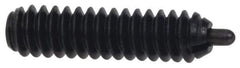 Vlier - 6-32, 17/32" Thread Length, 1/16" Plunger Projection, Steel Threaded Spring Plunger - 0.044 - 0.045" Max Plunger Diam, 17/32" Plunger Length, 1.5 Lb Init End Force, 4.5 Lb Final End Force - Apex Tool & Supply