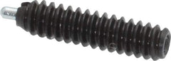 Vlier - 6-32, 17/32" Thread Length, 1/16" Plunger Projection, Steel Threaded Spring Plunger - 0.044 - 0.045" Max Plunger Diam, 17/32" Plunger Length, 0.5 Lb Init End Force, 1.5 Lb Final End Force - Apex Tool & Supply