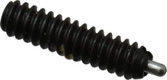 Vlier - 6-32, 17/32" Thread Length, 1/16" Plunger Projection, Steel Threaded Spring Plunger - 0.044 - 0.045" Max Plunger Diam, 17/32" Plunger Length, 0.5 Lb Init End Force, 1.5 Lb Final End Force - Apex Tool & Supply