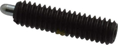 Vlier - 8-32, 5/8" Thread Length, 3/32" Plunger Projection, Steel Threaded Spring Plunger - 0.069 - 0.07" Max Plunger Diam, 5/8" Plunger Length, 0.7 Lb Init End Force, 2.3 Lb Final End Force - Apex Tool & Supply