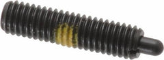 Vlier - 10-32, 3/4" Thread Length, 1/8" Plunger Projection, Steel Threaded Spring Plunger - 0.091 - 0.092" Max Plunger Diam, 3/4" Plunger Length, 2.9 Lb Init End Force, 11.1 Lb Final End Force - Apex Tool & Supply