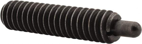 Vlier - 1/4-20, 1" Thread Length, 3/16" Plunger Projection, Steel Threaded Spring Plunger - 0.117 - 0.118" Max Plunger Diam, 1" Plunger Length, 3 Lb Init End Force, 13 Lb Final End Force - Apex Tool & Supply