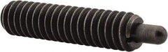 Vlier - 1/4-20, 1" Thread Length, 3/16" Plunger Projection, Steel Threaded Spring Plunger - 0.117 - 0.118" Max Plunger Diam, 1" Plunger Length, 3 Lb Init End Force, 13 Lb Final End Force - Apex Tool & Supply