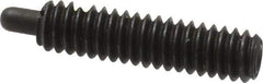 Vlier - 1/4-20, 1" Thread Length, 3/16" Plunger Projection, Steel Threaded Spring Plunger - 0.117 - 0.118" Max Plunger Diam, 1" Plunger Length, 3 Lb Init End Force, 13 Lb Final End Force - Apex Tool & Supply