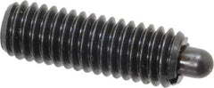 Vlier - 3/8-16, 1-1/8" Thread Length, 3/16" Plunger Projection, Steel Threaded Spring Plunger - 0.186 - 3/16" Max Plunger Diam, 1-1/8" Plunger Length, 5.5 Lb Init End Force, 14.5 Lb Final End Force - Apex Tool & Supply