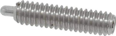 Vlier - 8-32, 5/8" Thread Length, 3/32" Plunger Projection, Stainless Steel Threaded Spring Plunger - 0.069 - 0.07" Max Plunger Diam, 5/8" Plunger Length, 2.7 Lb Init End Force, 7.3 Lb Final End Force - Apex Tool & Supply
